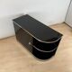 Art Deco Black Lacquered Lowboard with Chrome Fittings, France, 1930s