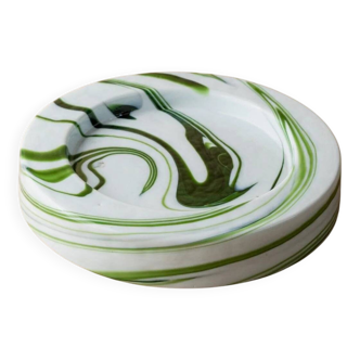 Vert Murano glass swirl bowl by Sergio Asti for Venini, Italian 1970s