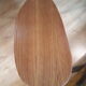 asymmetrical coffee table (free form) 1960 a 70 , plate blond foot conical foot 90x42xh49