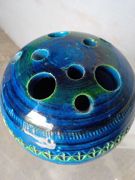 Vase aldo londi bitossi rimini blue ep 1960/70 italy