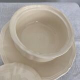 Sugar saucier sarreguemines ivory with gadroons
