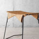 Tabouret métal et rotin années 60