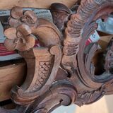 Large mirror with flowers, rockeries and carved hearts 1900 rococo type