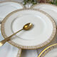 8 porcelain plates limoges w. guerin & cie blanche dorée