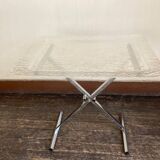 Hollywood chrome and plexiglass space age bedside coffee table 1970