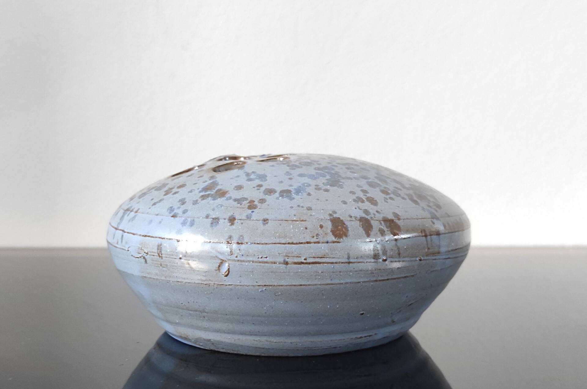 Vintage stoneware glazed pebble vase