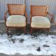 Paire de fauteuils vintage cannage