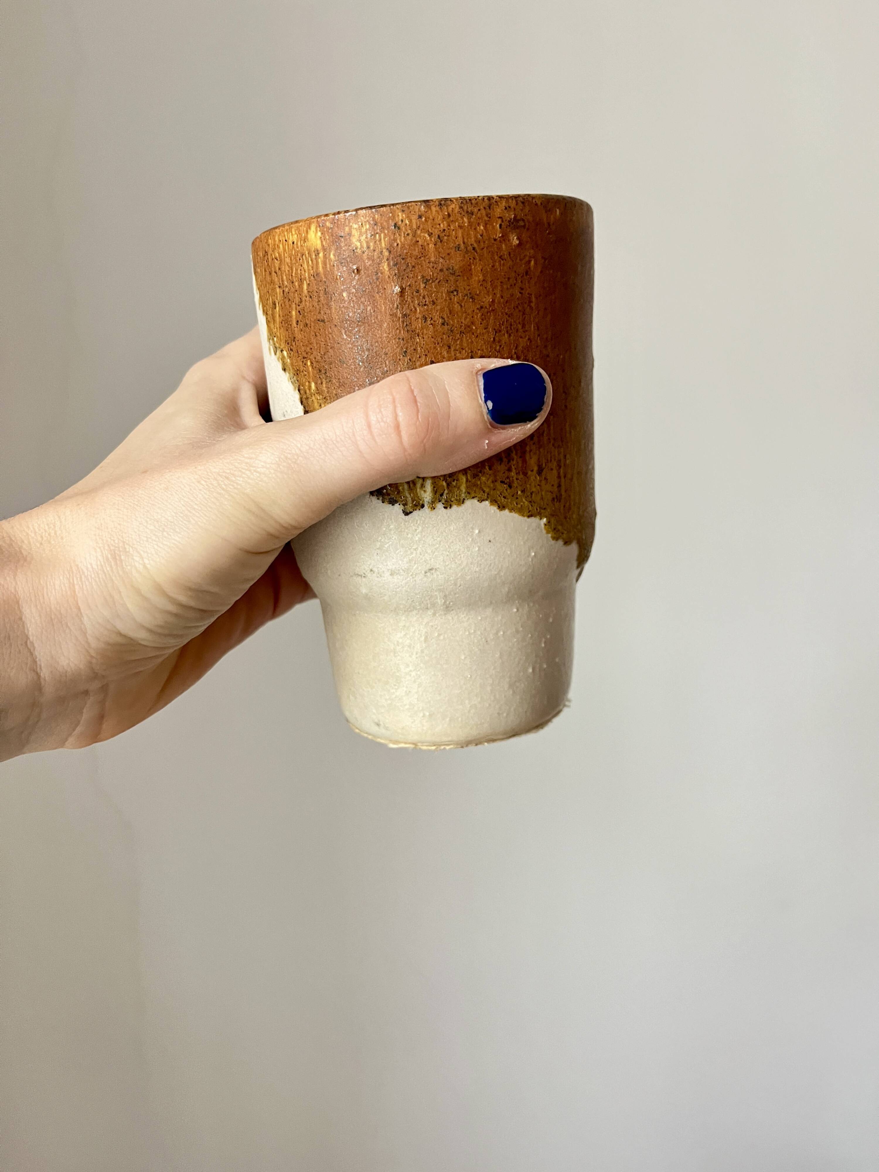 Tasses et pichet en céramique à glaçure goutte à goutte, Allemagne, années 1970