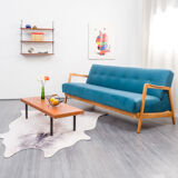 Vintage sofa, convertible, cherry, restored