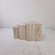 Italian 1980s Grooved Travertine Nesting Tables – Set of 3