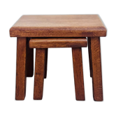 Vintage brutalist eiken nesting tables 1970’s