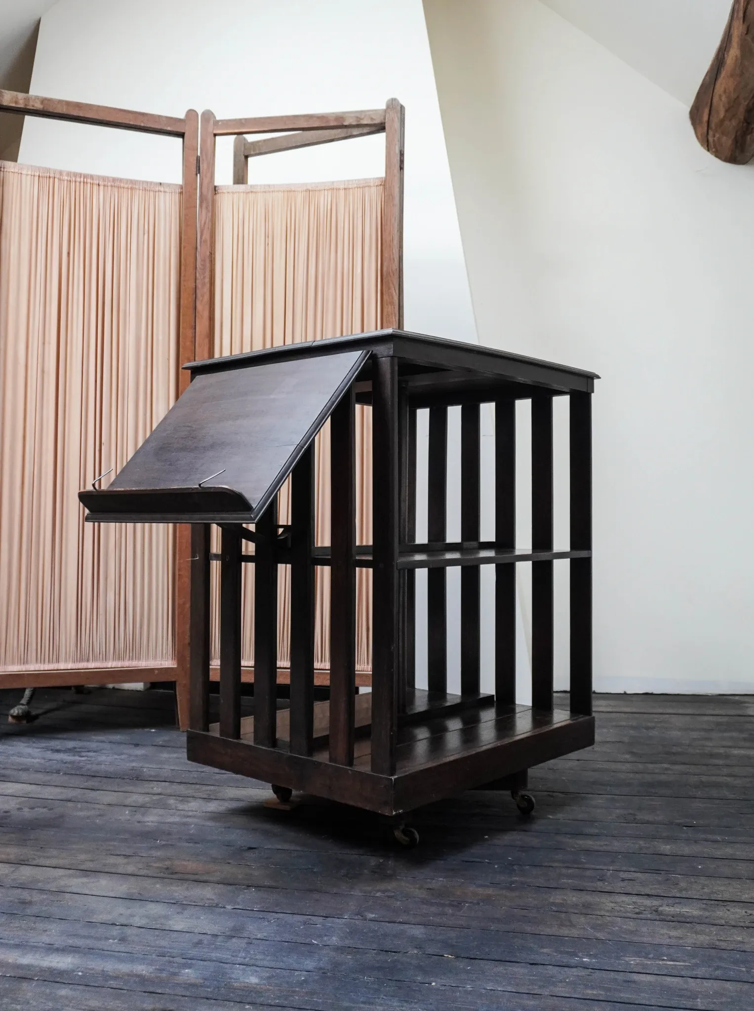 Old wooden revolving library