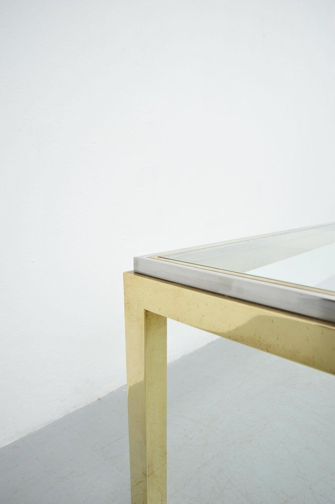 Hollywood Regency two-tone coffee table with glass top,  1970s
