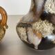 Set of Two Pottery Fat Lava Vases "Multi-Color" by Scheurich, Germany, 1970s