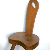 Massive, brutalist wooden tripod Chair