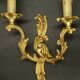 Pair of Louis XV style wall lights from Lucien GAU - gilded bronze