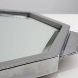 French Art Deco geometric octagonal Chrome and Mirrored Plateau, circa 1930