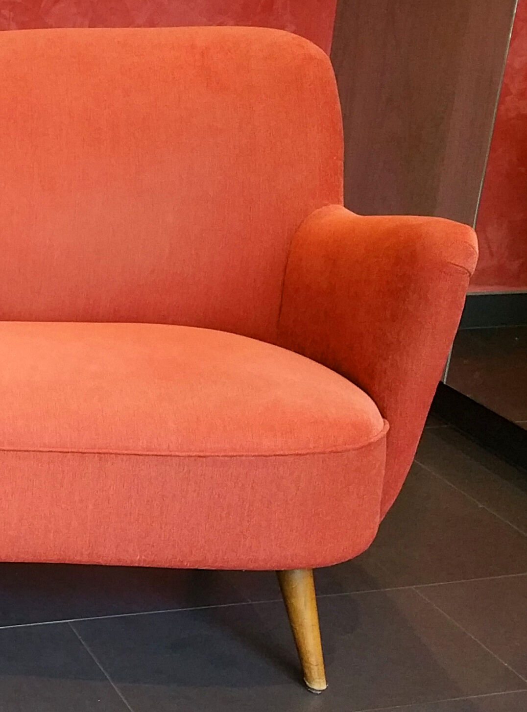 Couch sofa red bean vintage 50/60s