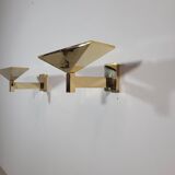 Pair of vintage brass wall lights Verre Lumiere