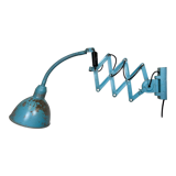 Blue Industrial Scissor Wall Lamp from Elektroinstala, 1960s
