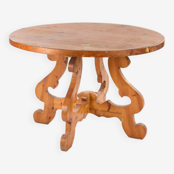 Bohemian spirit table in solid wood, circa 1960