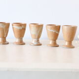 Set de 5 verres à pied en grès vintage
