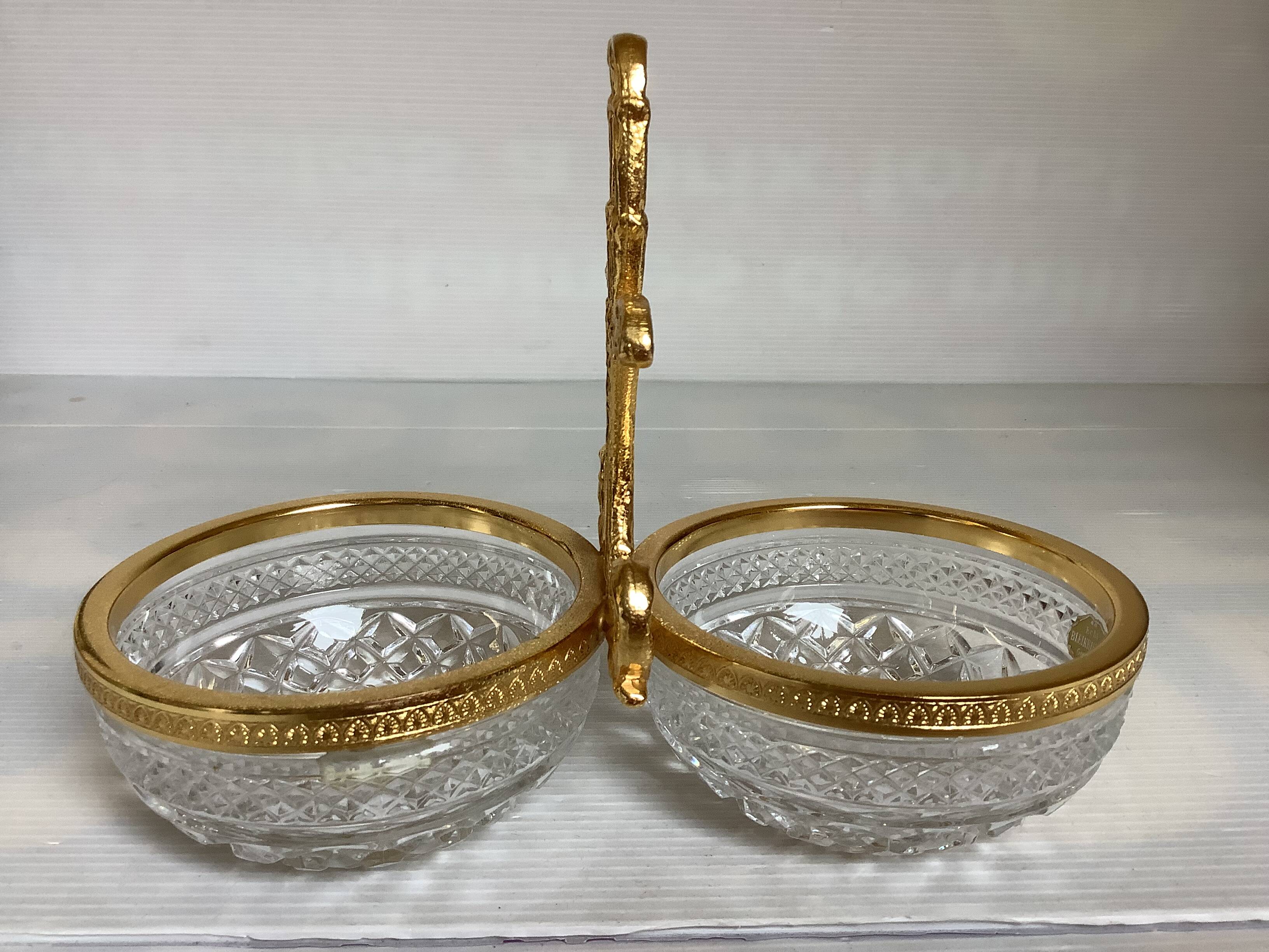 Double bowl servant in crystal Stella Genuine Lead Crystal