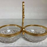 Double bowl servant in crystal Stella Genuine Lead Crystal