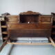 Louis XV style bed / regency in solid wood stained with cozy headboard.