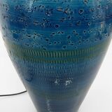 Blue earthenware lamp, Italy, circa 1980