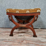 Empire curule stool with mahogany goosenecks