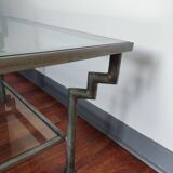Glass and wrought iron coffee table