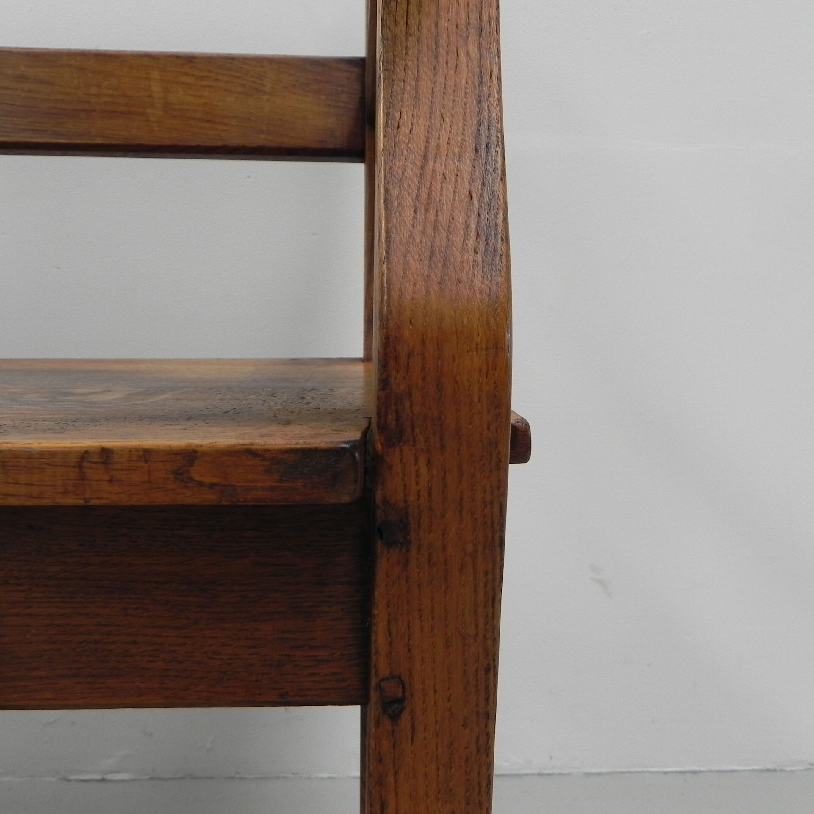 Oak cafe sofa with armrests 160 cm long