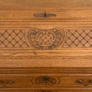 Carved oak secretary