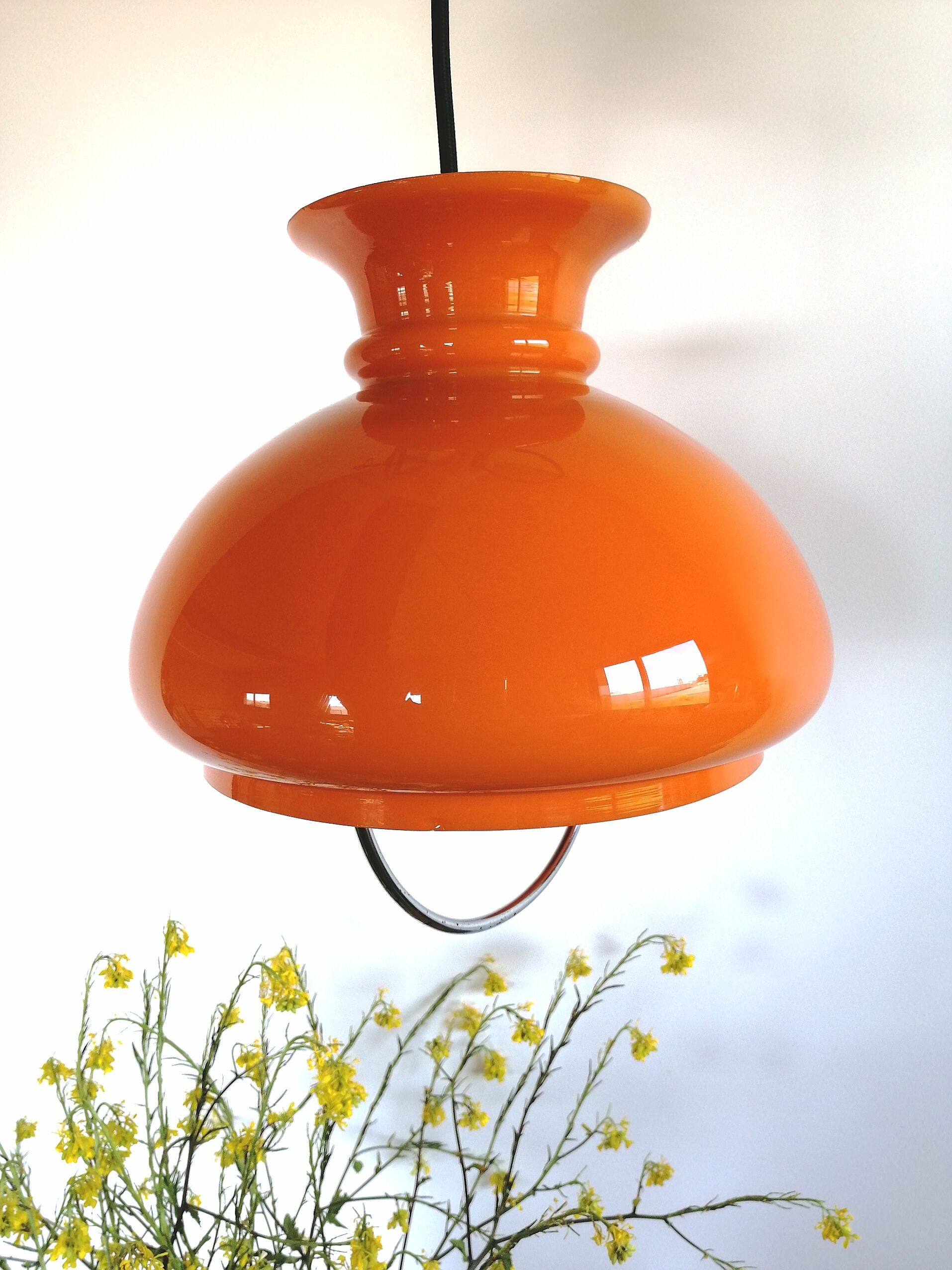 Vintage hanging "Orange" opaline suspension