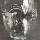 5 blown, cut and engraved crystal wine glasses