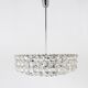 Grand lustre en laiton nickelé Bakalowits avec cristaux en diamant, Autriche, 1950