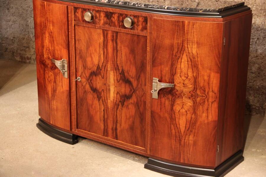 1930s art deco style walnut sideboard