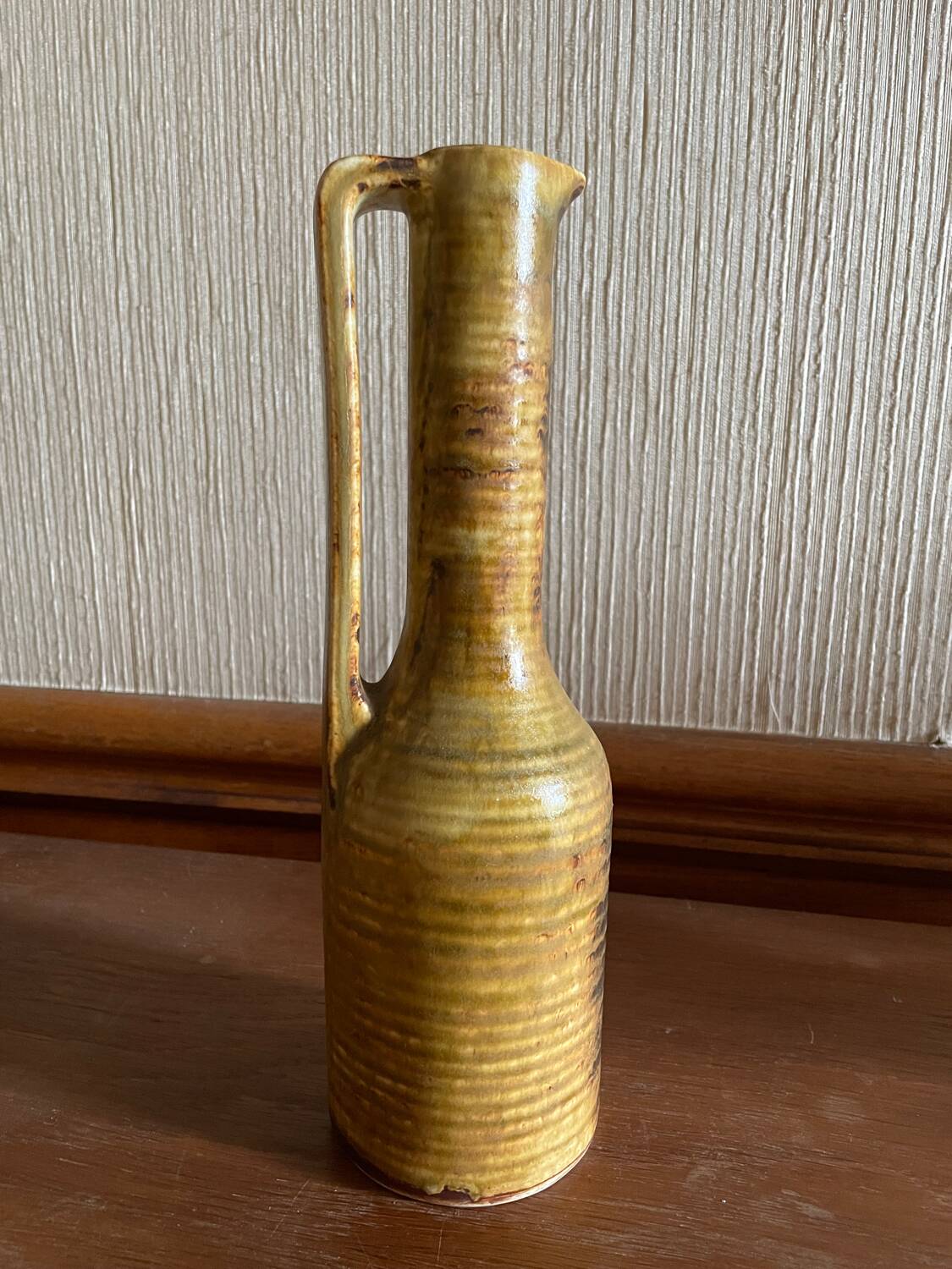 Vintage stoneware vase signed