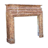 Louis XIV style fireplace in brown marble, 19th century