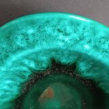 Turquoise glazed ceramic catchall by Giraud Vallauris 1960