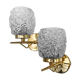 Pair of glass and brass wall lamps
