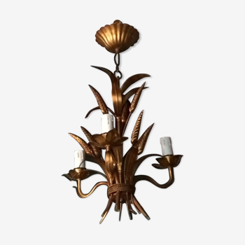 Golden metal spike chandelier