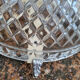 Pair of chrome metal and diamond-tipped glass ceiling lights, 1940s