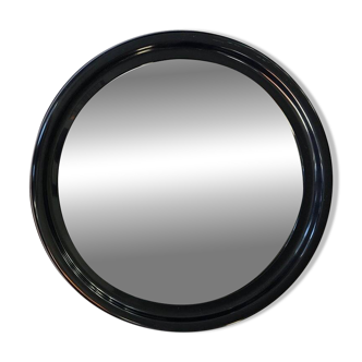 Rare dark blue round wall mirror from the mid-century SYLA, France, 1970