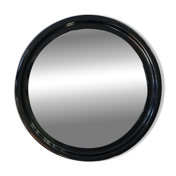 Rare dark blue round wall mirror from the mid-century SYLA, France, 1970