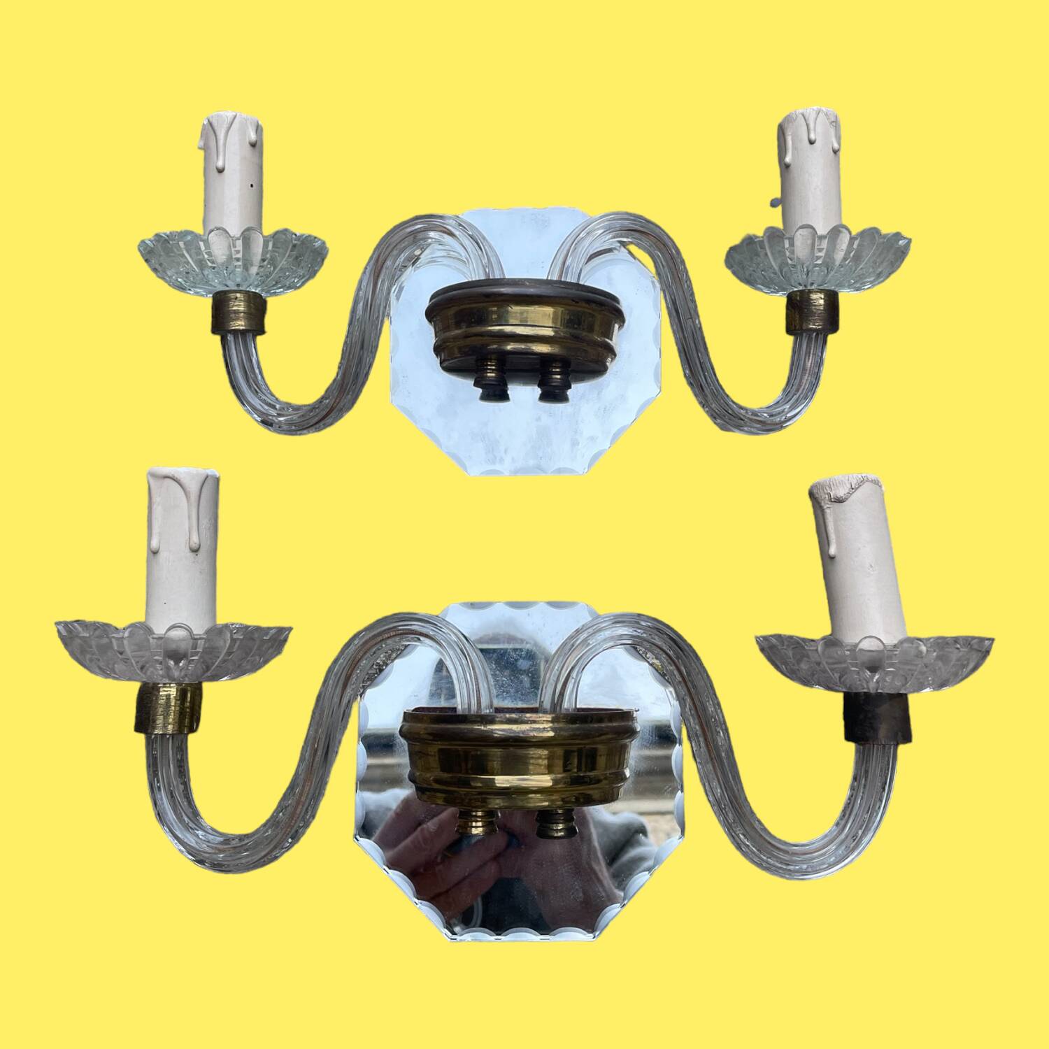 Pair of Venetian glass sconces, circa 1930