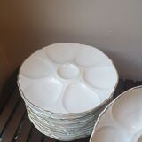 12 huitres porcelain plates from Limoges circa 1970