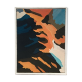Table in orange and blue tones