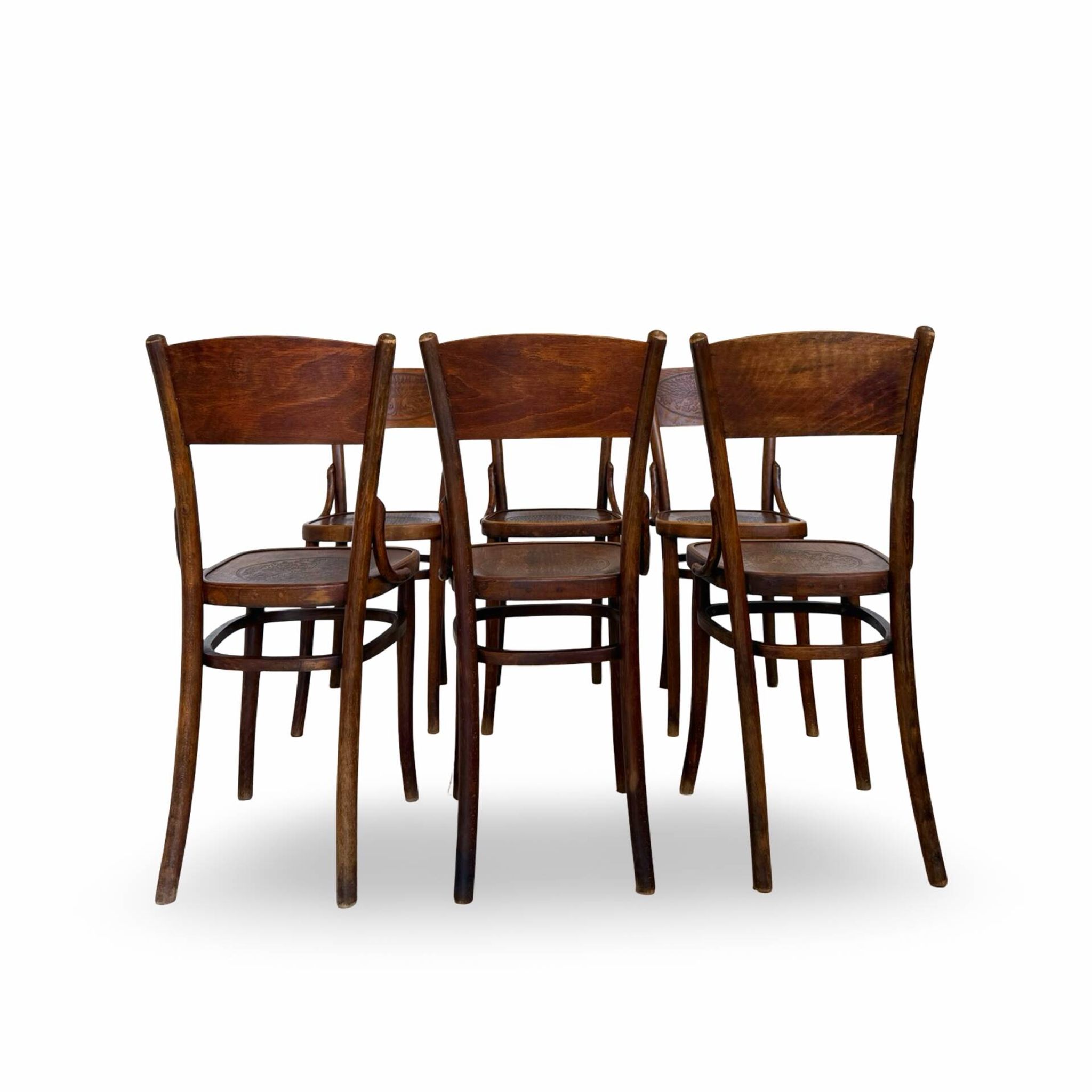 Set of six Authentic antique bentwood chairs, Antonio Volpe